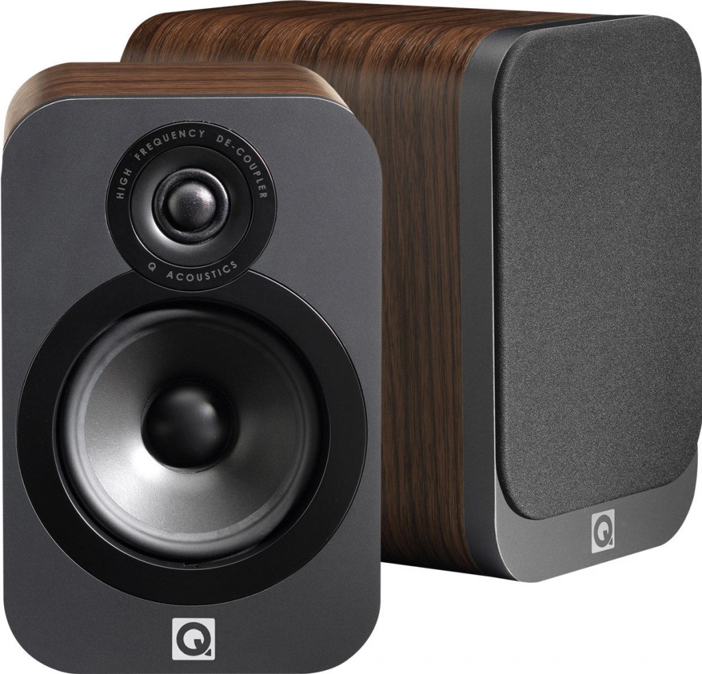 Q Acoustics' petite 3020 seen here in a retro looking walnut finish