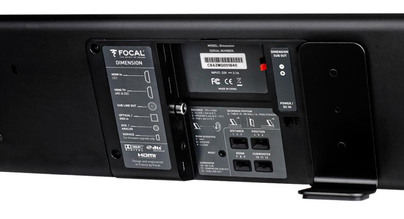 The connectivity and setup parameters on the Dimensions Soundbar that make it so flexible