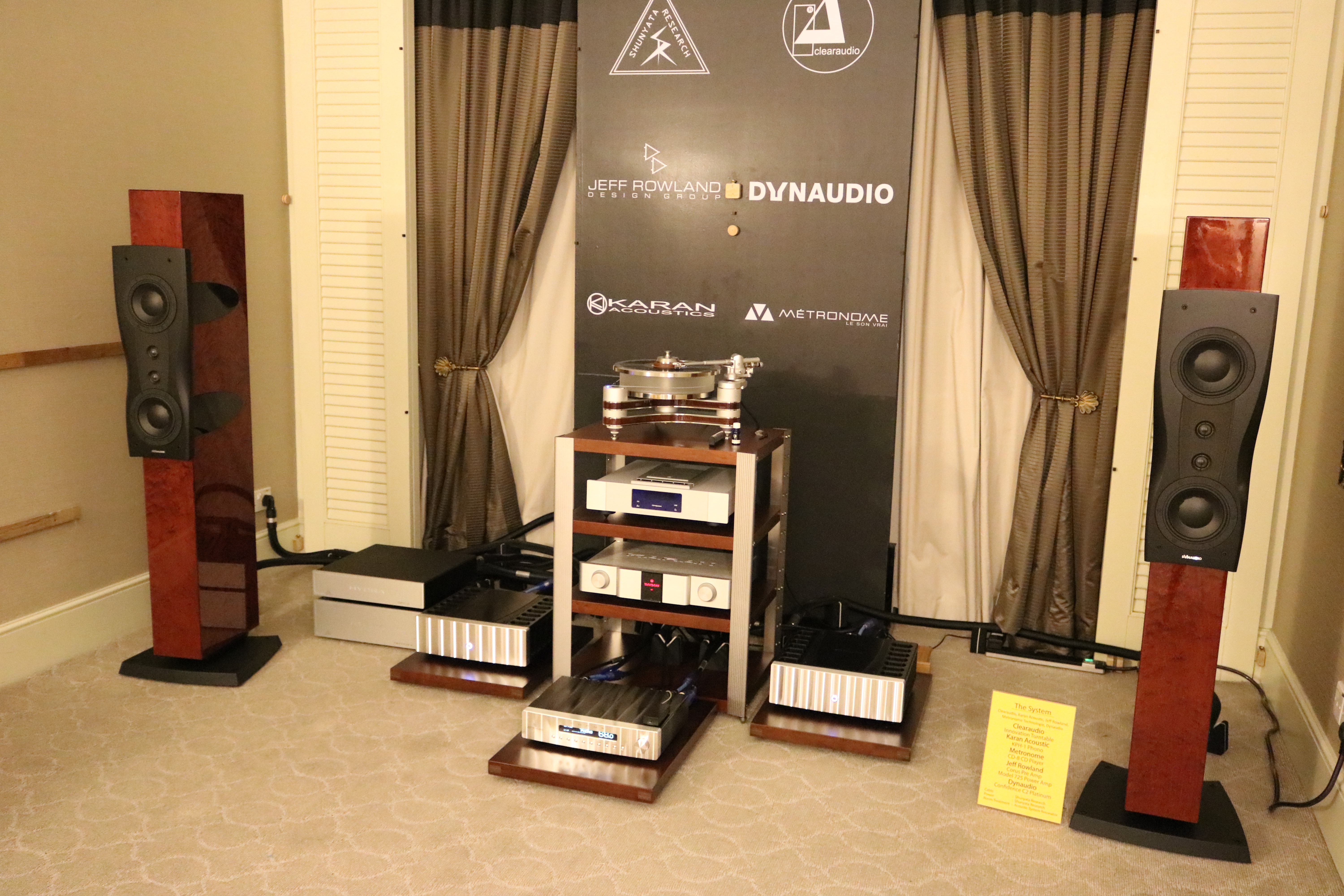 Jeff Rowland, Dynaudio and Clearaudio turntable in the CMY room.