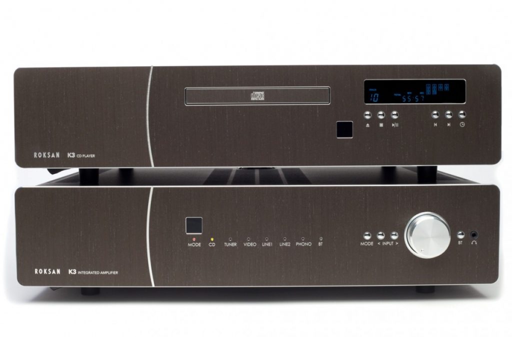The two main components from the K3 range, the CD player and Integrated Amplifier here in Roksans Opium colour