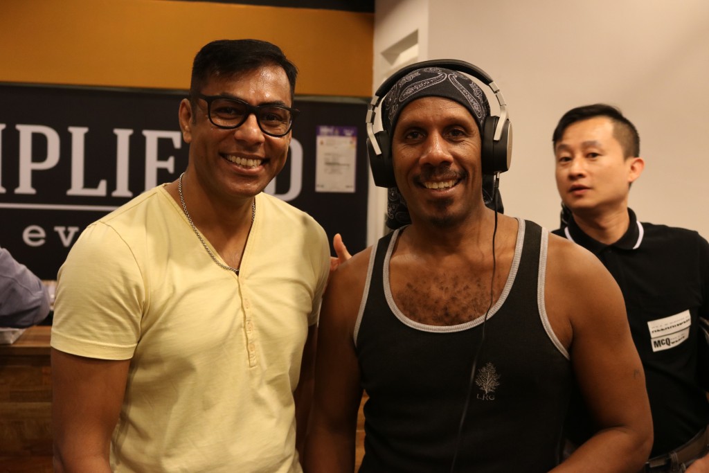 General Manager of Smplified Joseph Praba (left) and his friend at the launch of the Porsche Design KEF headphones.