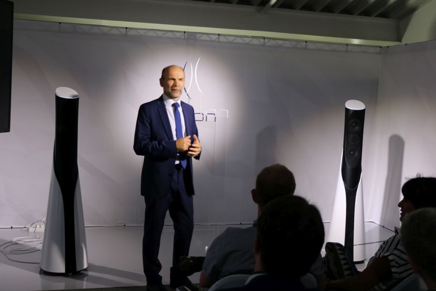 Founder/Chief Designe of Estelon speakers launching the Estelon Lynx speakers on May 18.