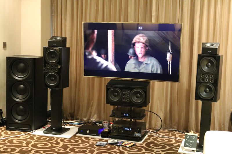 The XTZ Atmos AV system in Living Audio's room.