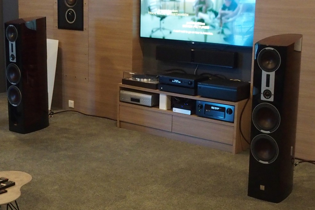 The hi-fi and AV systems in the demo room.