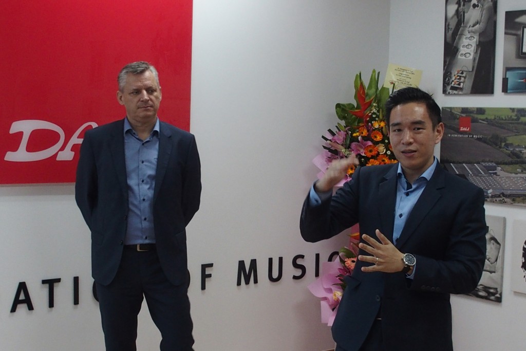 Dali International Sales and Marketing Director Michael Pedersen (left) and Sales Manager Tan Wei Shen.