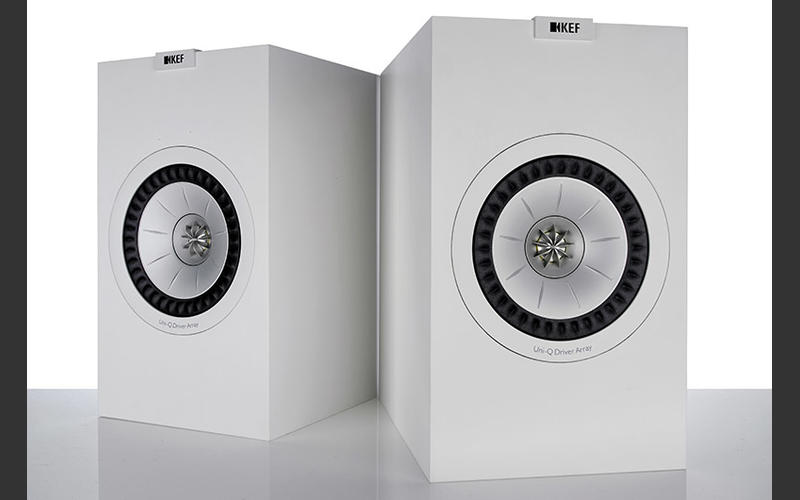 The KEF Q350 speakers come in white and black finish.