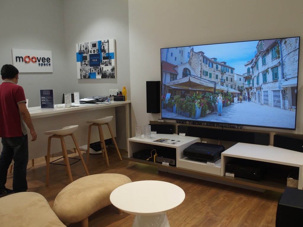 The showroom is styled like a normal liiving room of a Malaysian home.