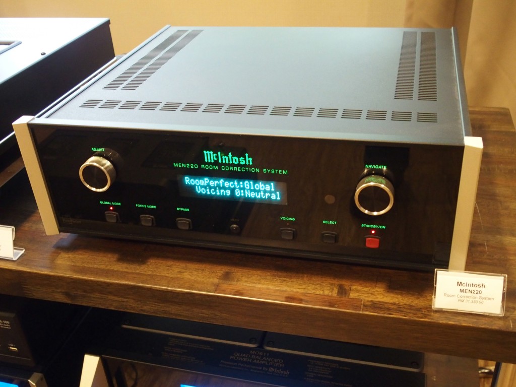 Music signal were processe through the MEN220 Room Correction System in the all-McIntosh system in th Audio Perfectionist room.