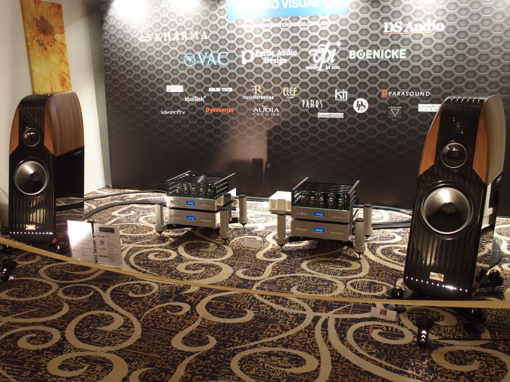  The Kharma Exquisite Classique speakers driven by the VAC Statement 450 iQ monoblock amps