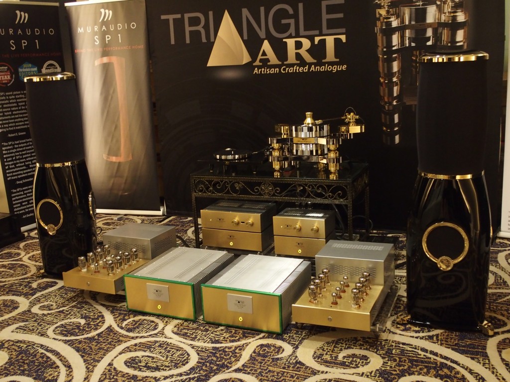 The Muradio PX2 omnidirectional spakers with Triangle Arts turntable and amplifiers.