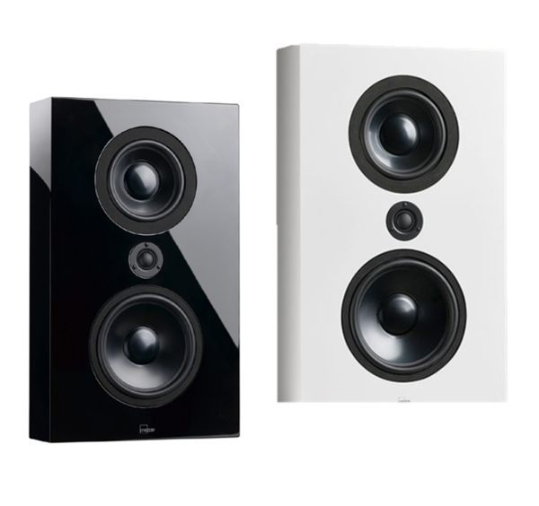 Lyngdorf FR-1 wall-mounted speakers.