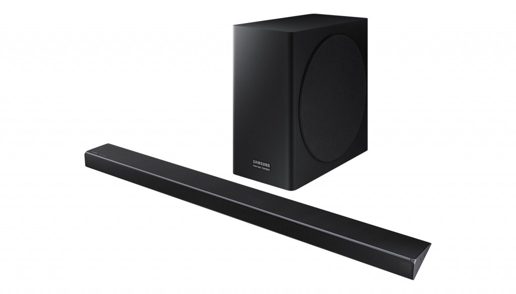 The Q70R system consists of a slick soundbar and a massive 8 inch ported subwoofer