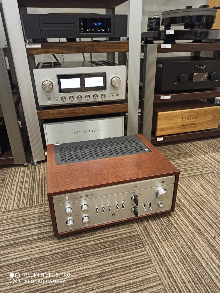 The two Luxman integrated amps for demo purposes.