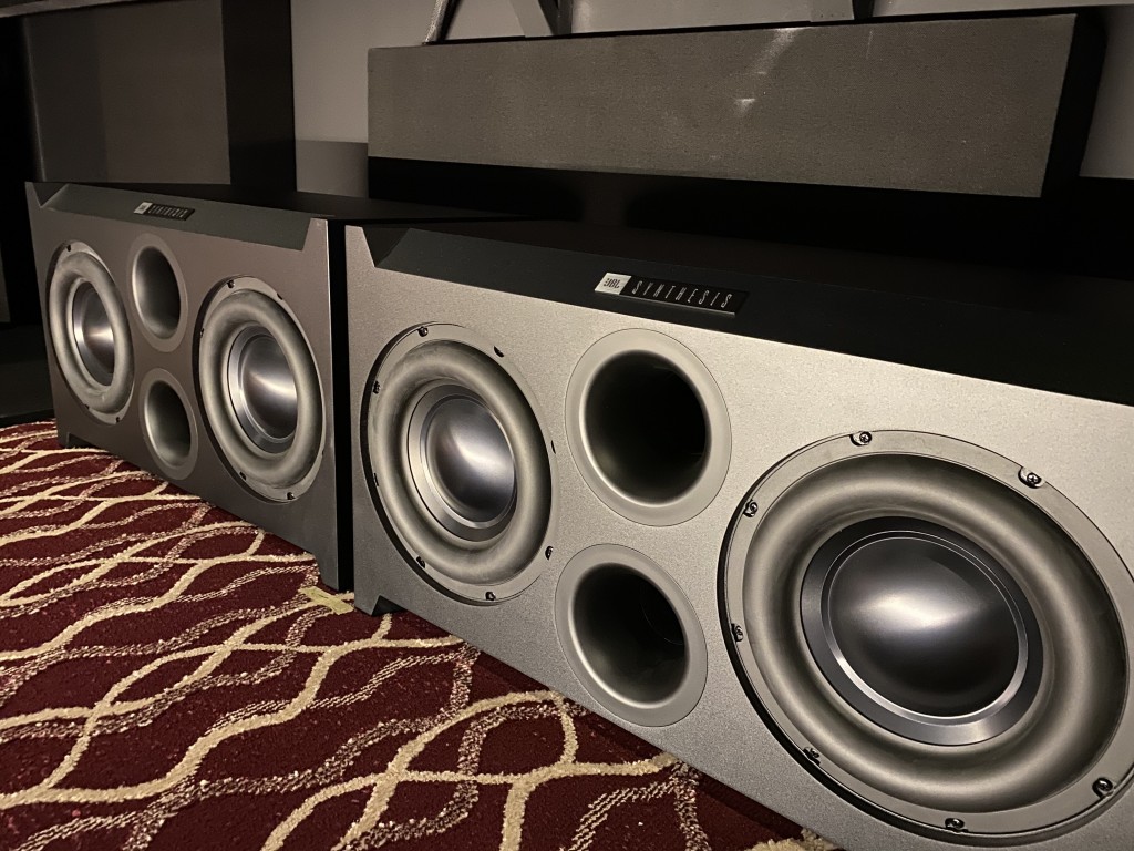 Up close with the twin, SSW-2 subwoofers from JBL