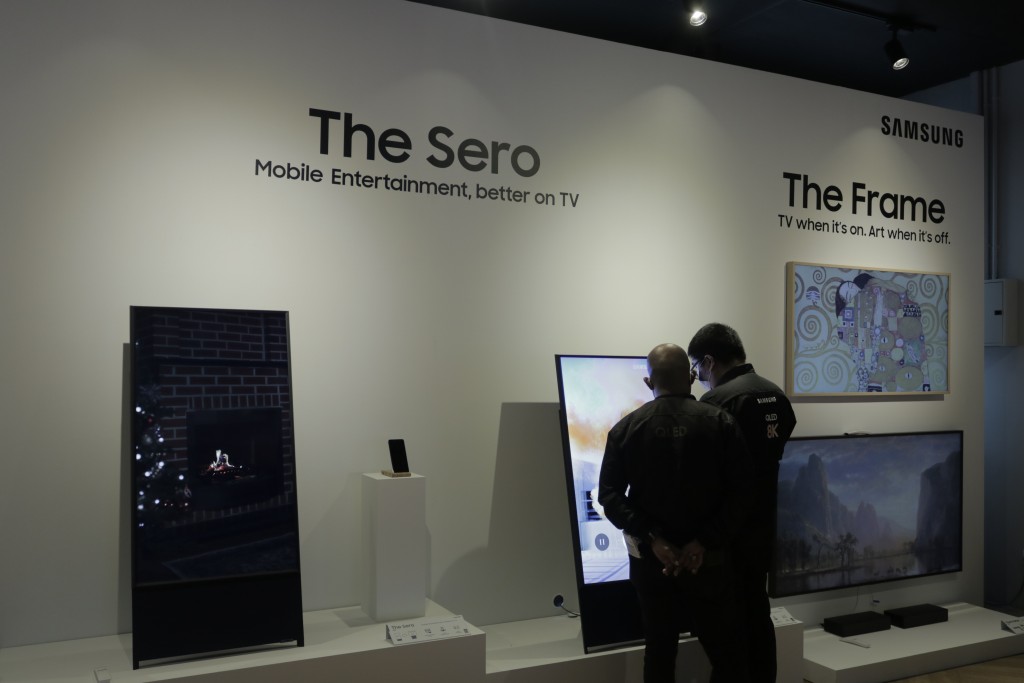 Samsung's The Sero (left) and The Frame TVs.
