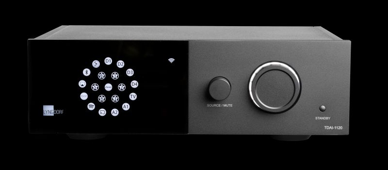 The clean and uncluttered design of the Lyngdorf RDAI-1120 streaming integrated amplifier.